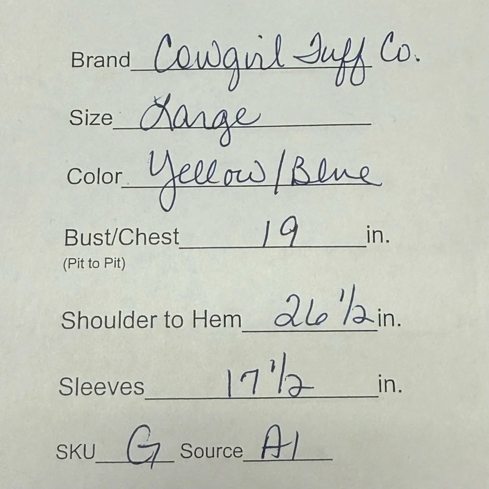 Cowgirl Tuff Co Yellow Embroidered Western Boho Aztec Off Shoulder Top L - Picture 9 of 9